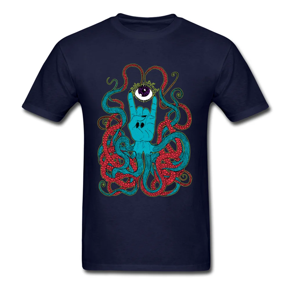 Octo 100% Cotton Tops T Shirt for Men Camisa T Shirt Fitness Tight Classic O-Neck Sweatshirts Short Sleeve Drop Shipping Octo navy