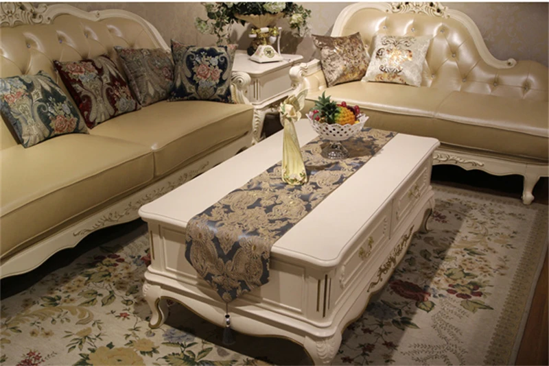 3 Colors European Concise Table Runners For Wedding Luxurious Embroidered Cotton Linen Table Runner Cabinet Cover Home Decor    