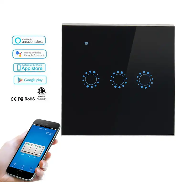 Interruptor De Luz De Pared Tactil Wifi 3 Bandas Ue Reino Unido