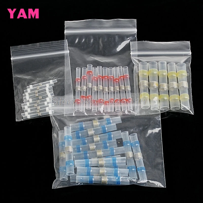 

40Pcs 4 Sizes Solder Sleeve Heat Shrink Tube Wire Terminal Connectors Waterproof G08 Drop ship