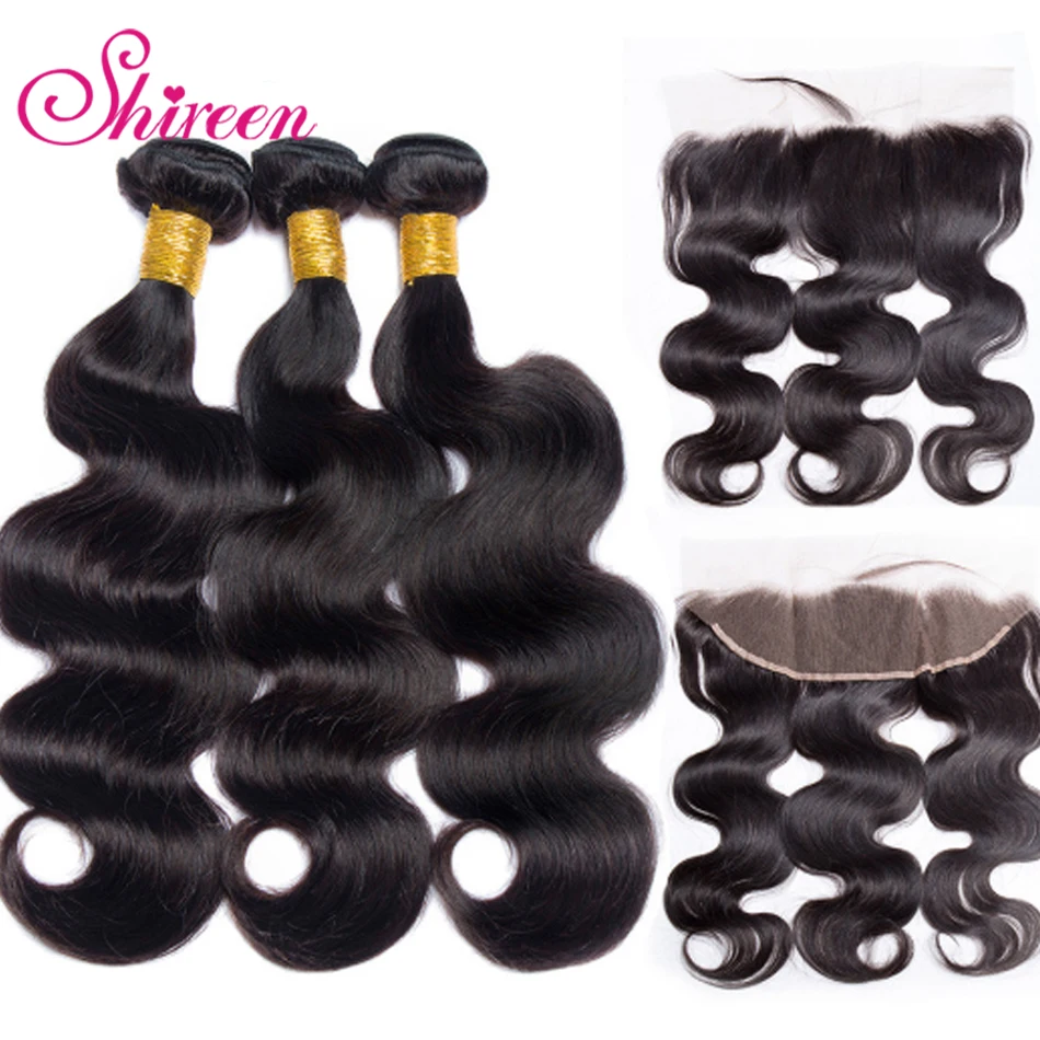 

Malaysian Hair Body Wave 3 Bundles With Frontal Human Hair Bundles With Frontal 13*4 Lace Frontal With Bundles Remy Hair 8-28"