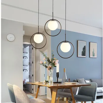 

Nordic Chandelier Minimalist Art Led Chandelier Hang Glass Ball Living Room Bedroom Minimalist Restaurant Bar Home Lighting