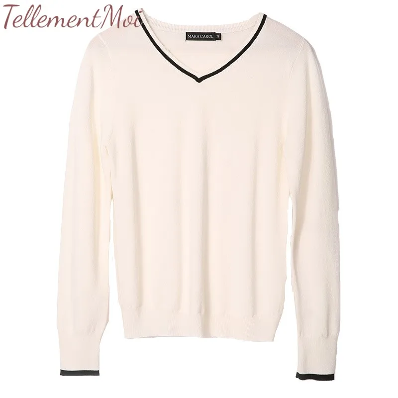 2019 Spring Autumn Knitted Pullovers Long Sleeve V Neck Sweaters Contrast Slim Crop Sweater Thin Knit Jumpers Shirt Tops 2019 Spring Autumn Knitted Pullovers Long Sleeve V Neck Sweaters Contrast Slim Crop Sweater Thin Knit Jumpers Shirt Tops