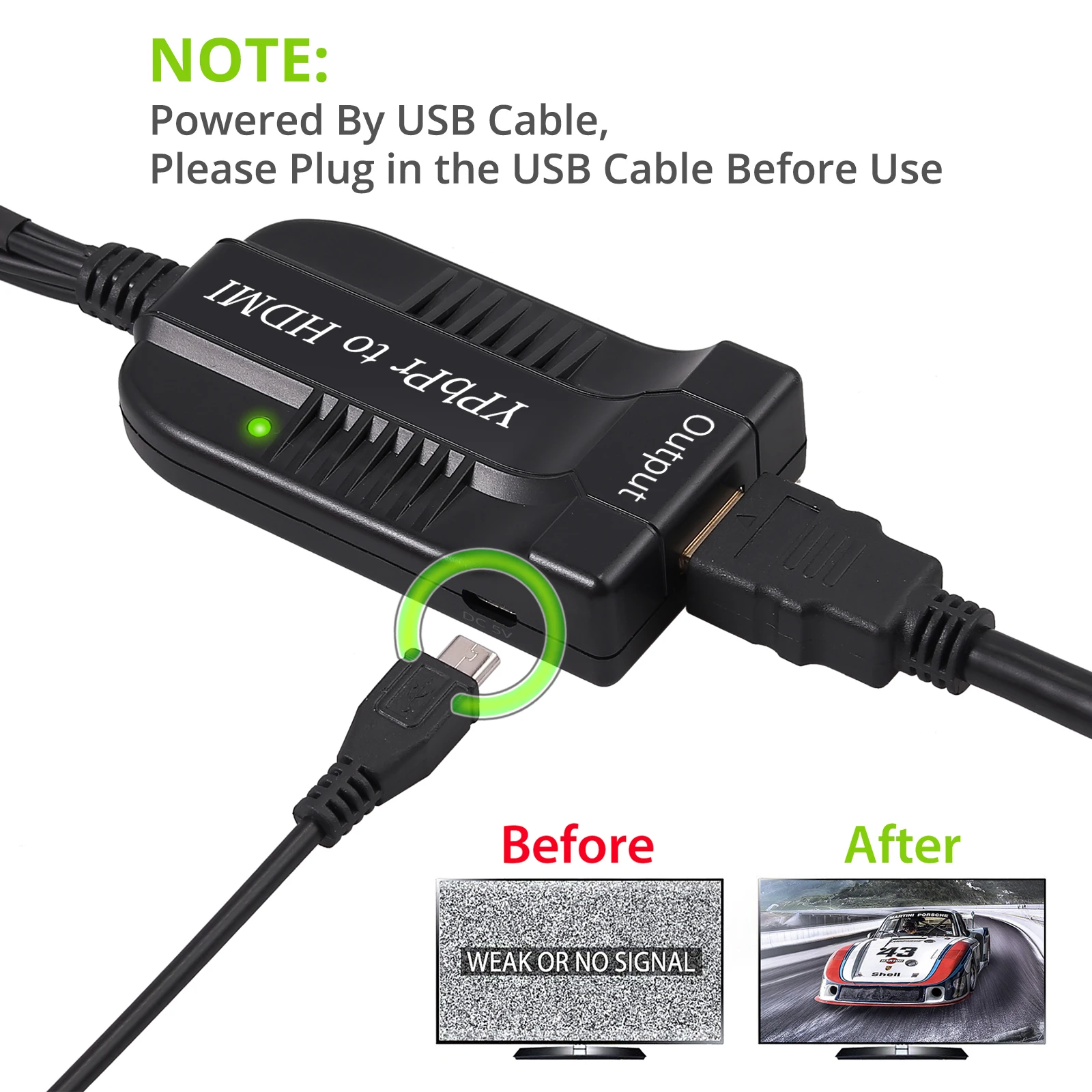 Proster YPbPr и аудио в HDMI конвертер адаптер Поддержка 1080P Мужской YPBPR RGB компонент видео аудио в HDMI конвертер для xbox