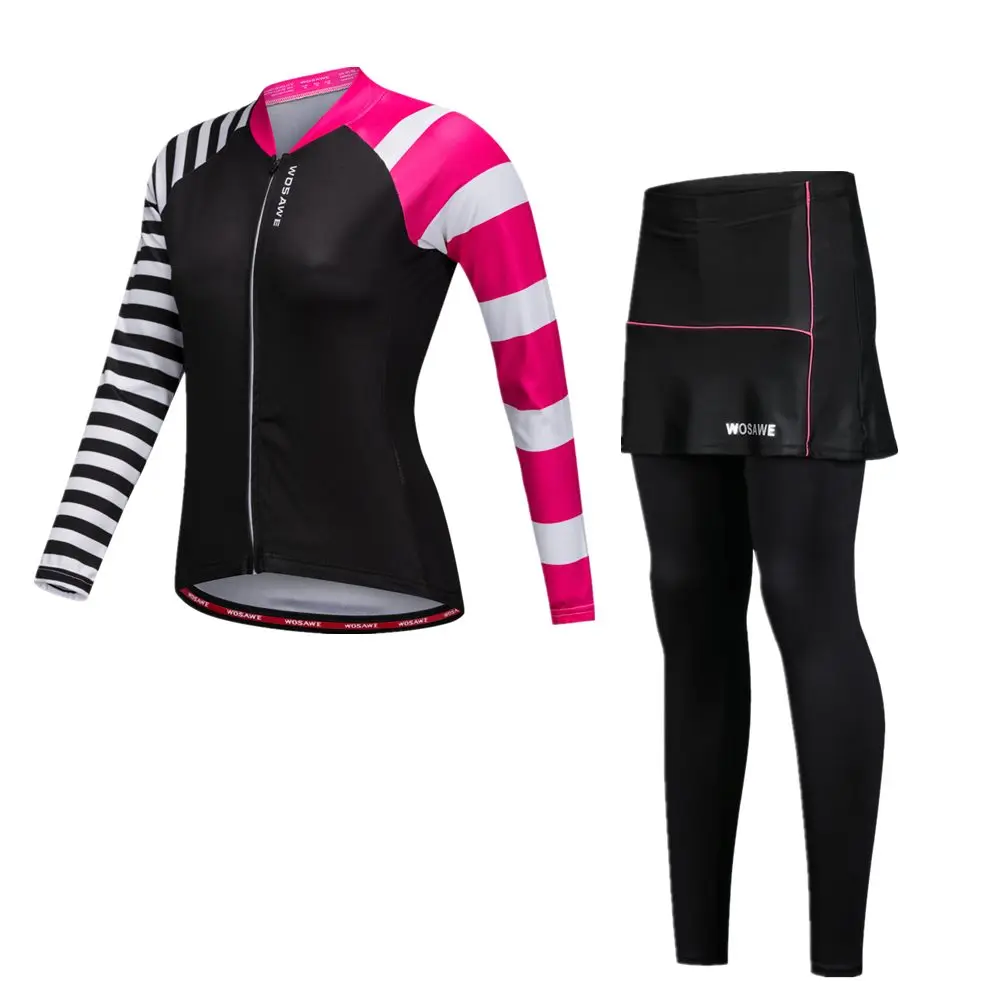 WOSAWE Pro Thin Long Sleeve Cycling jersey Sets Women Sportswear Mtb Bike Bicycle 3D Gel Padded Cycling Clothing 2015 WOSAWE Pro Thin Long Sleeve Cycling jersey Sets Women Sportswear Mtb Bike Bicycle 3D Gel Padded Cycling Clothing 2015