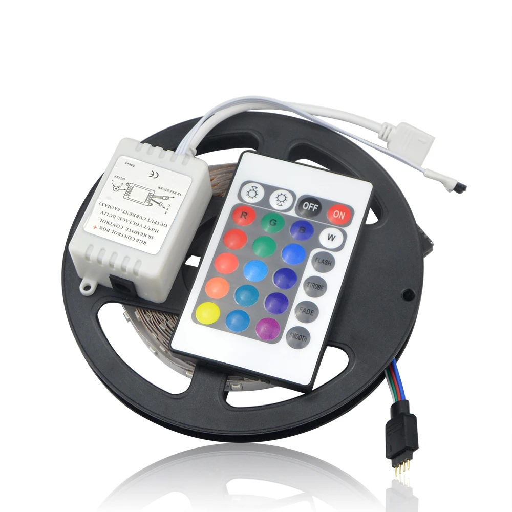 1 шт. RGB 2835 (3528) SMD Светодиодная лента 300 светодиодный s декоративная световая + 24Key ИК