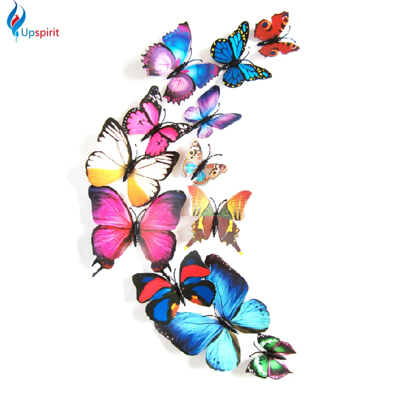 

12 Pcs/Lot DIY 3D Butterfly Wall Stickers Home Decor Poster Decals For Kids Rooms Adhesive to Wall Decoration Adesivo De Parede