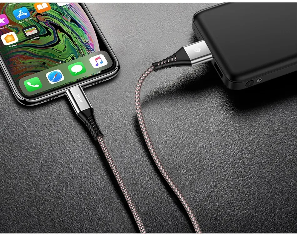 TOTU USB кабель для iPhone Xs Max Xr X 8 7 6 6s Plus SE 2.4A Быстрая зарядка зарядное устройство кабель для передачи данных Шнур адаптер кабель для мобильного телефона