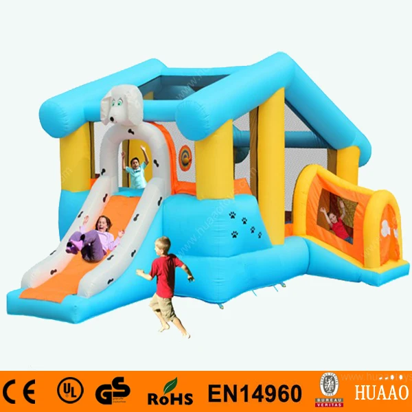 Dog House Inflatable Mini Bouncer Castle with Slide and Free CE blower