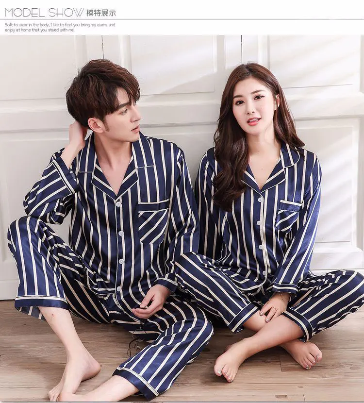 Tinyear New Korean Style Women Pajamas Turn Down Collar Sleepwear 2 Two ...