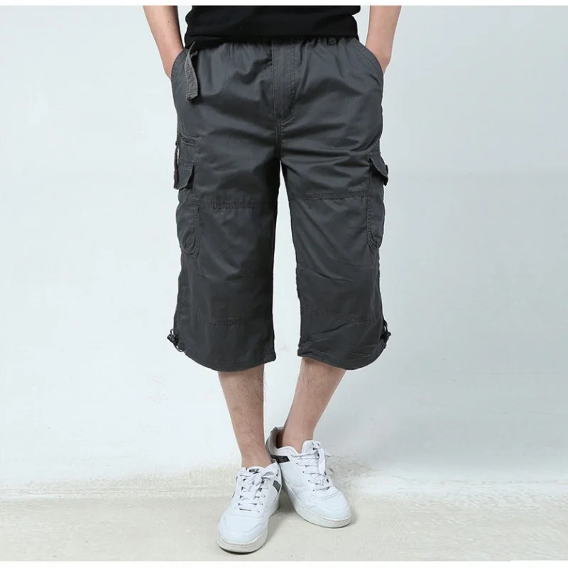 Мужские летние хип-хоп Короткие штаны карго с множеством карманов Короткие штаны хлопковые прямые Свободные мешковатые бордшорты мужские шорты в повседневном стиле одежда 5XL