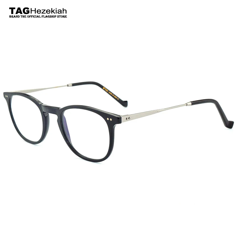 

2019 New round glasses frame women men TAG brand handmade Retro eyeglasses designer metal Italy imports plate prescription Nerd
