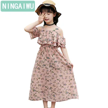

Girls' dresses for kids summer 9 little girls' chiffon print sweet dress Bohemian 12 beach dresses 13 children costume fashion