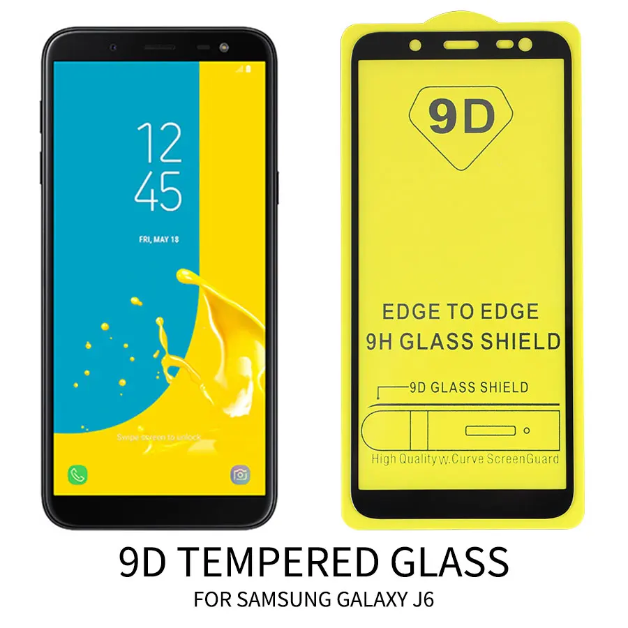 WOLFPSYCH 9D полное покрытие из закаленного стекла для samsung Galaxy J6 2018 клея Защитная