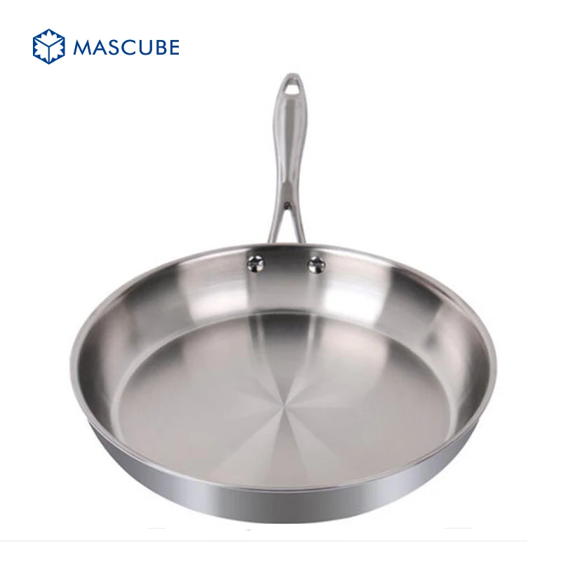 High Quality Composite Stainless Steel Frying Pan Uncoated pan 22CM