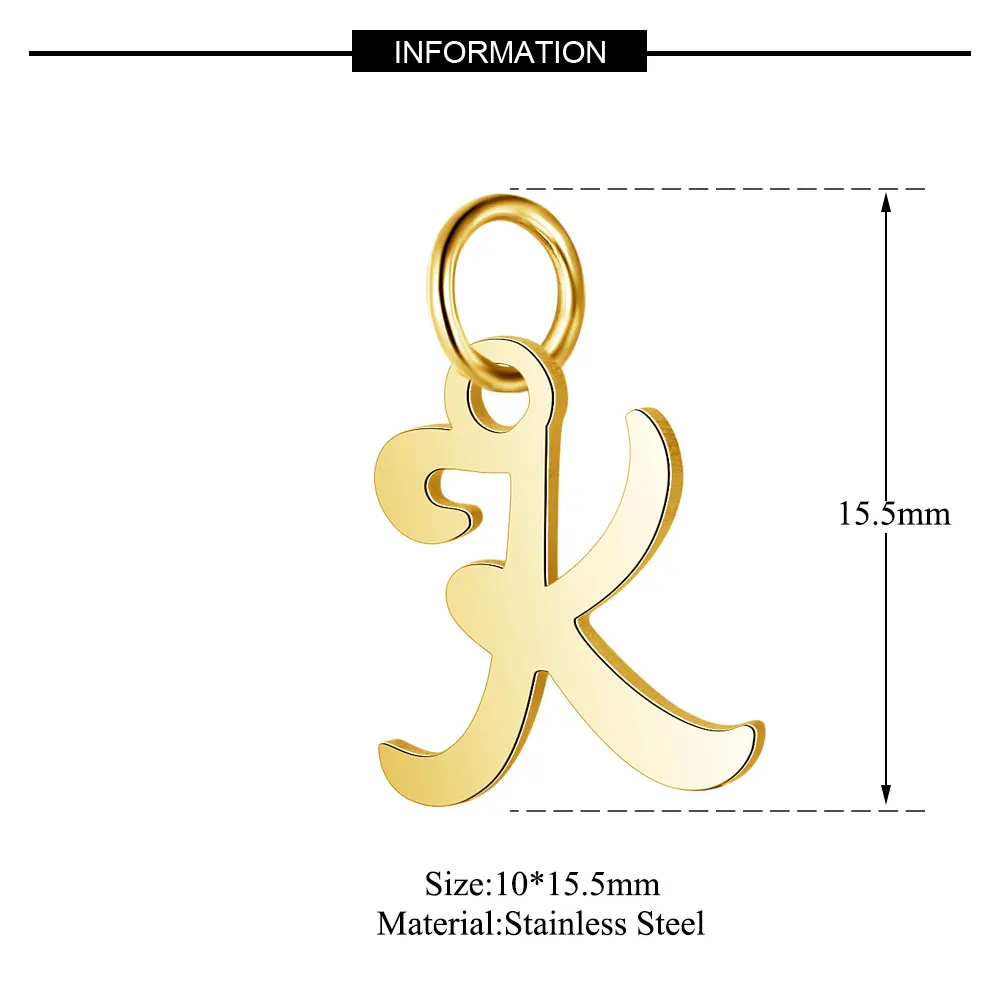 5 шт./лот,, нержавеющая сталь, алфавит, амулеты Vnistar Initail, ручная работа, ювелирные изделия, A-Z, английские буквы, подвески