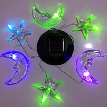 

Outdoor Solar LED Wind Chime Light Star & Moon Color-changing Chandelier Home Garden Decoration Lamp