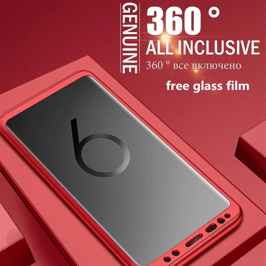 

For iPhone 6 6s 7 8 Plus Case 360 Full Protection Case Luxury Slim Hard PC Shockproof Armor back cover With Screen Film