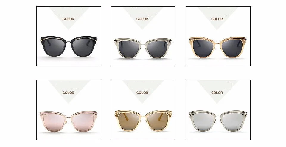 Уникальные солнцезащитные очки Cateye для женщин, брендовая дизайнерская защитная рамка из тонкого сплава, очки для бровей, зеркальные солнцезащитные очки Ms. 6183