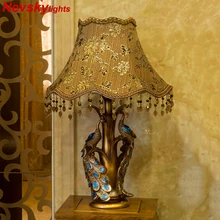 European style desk lamps living room peacock stand table lamp bedroom table fixtures home decor bedside