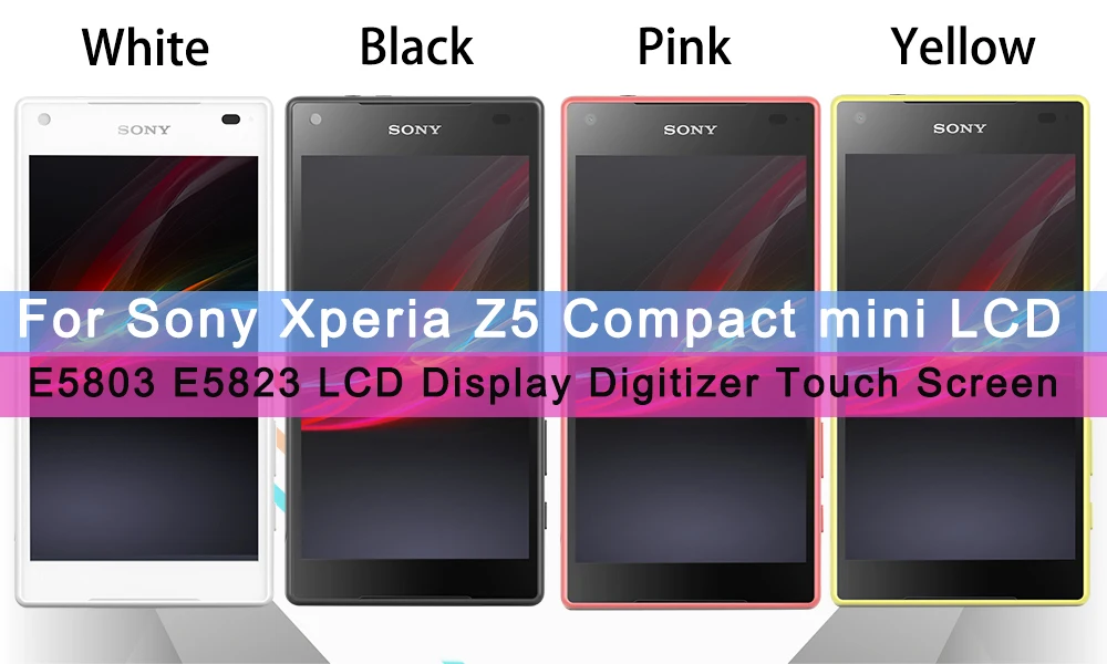 Черный/белый для sony Xperia Z5 Compact mini E5803 E5823 ЖК-дисплей дигитайзер сенсорный экран в сборе+ клей+ инструменты