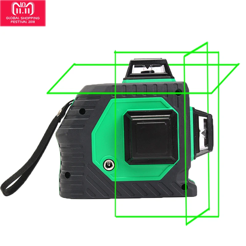 

Xeast 12 lines Green beam 3D 360 degree Rotary Wall Multi cross Line Auto Self-Leveling Laser Level meter tool machine