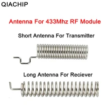 QIACHIP 2pcs 433MHz RF Spring Antenna RF Receiver Transmitter Module 433 MHZ For Smart Home Light Wireless Remote Control Switch qiachip wireless lights switch kit 3ch 433mhz rf remote control light switch and receiver module touch home wall light panel set