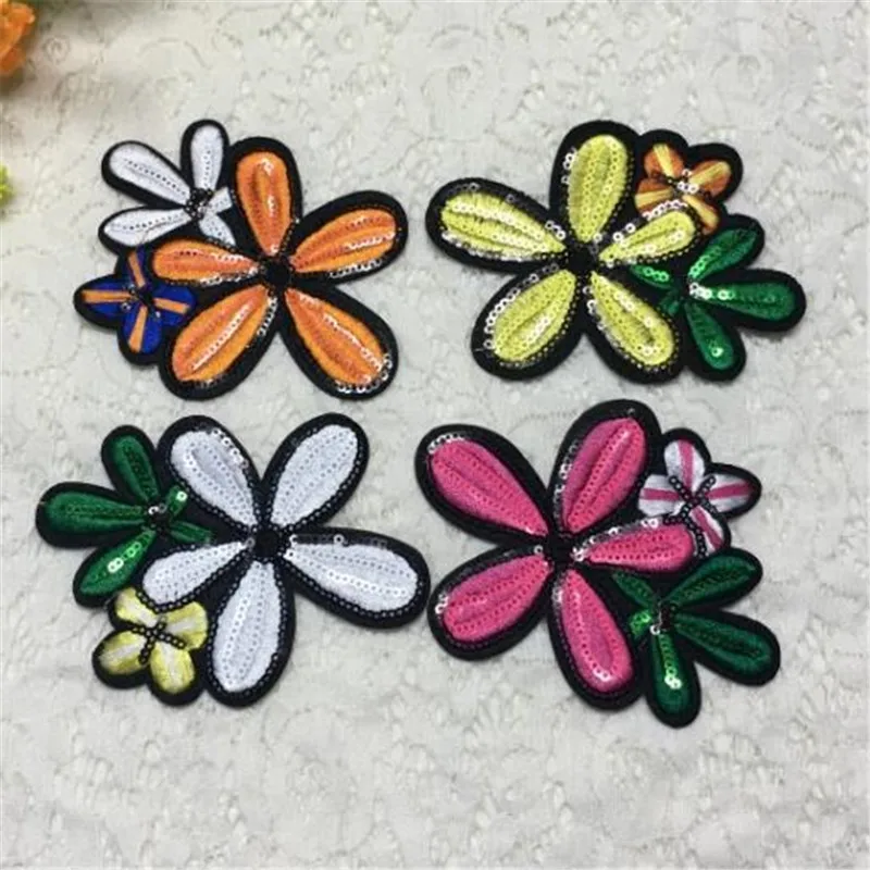 Girl men clothes sequins patch deal with it 12cm four-leaf clover iron on patches for clothing t shirt/jeans/dress free shipping | Дом и сад