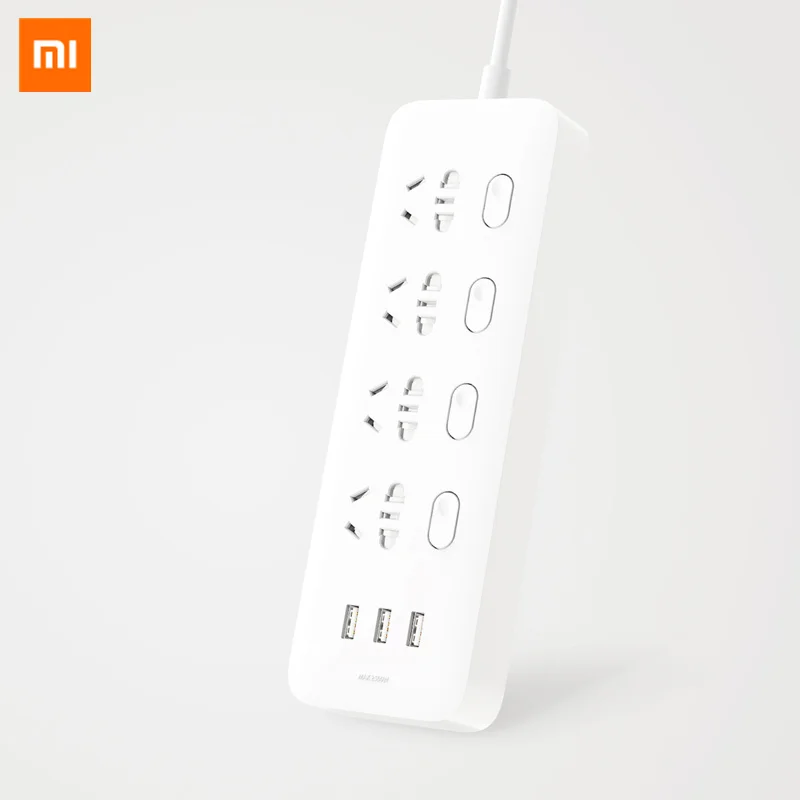online Original Xiao mi mi 2A 3 JIA tira tomada Com Interruptor De Alimentação Usb Adaptador DE Carregamento Rápido Mi Soquete da Extensão EU Plug EUA REINO UNIDO AU