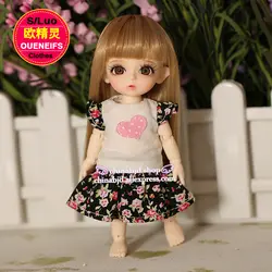 BJD SD одежды куклы 1/8 платье с цветочным рисунком с сердцем Форма летом для Lati Napi кстати тела YF8-14 кукла аксессуары