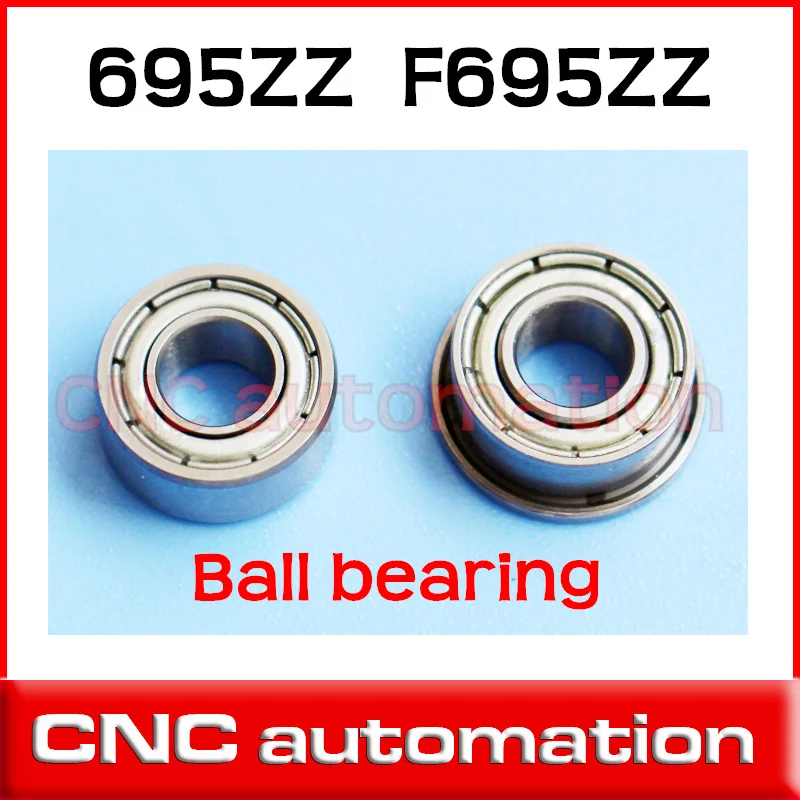F695ZZ 10 PCS 5x13x4 mm Metal Shielded FLANGED PRECISION Ball Bearing Set 
