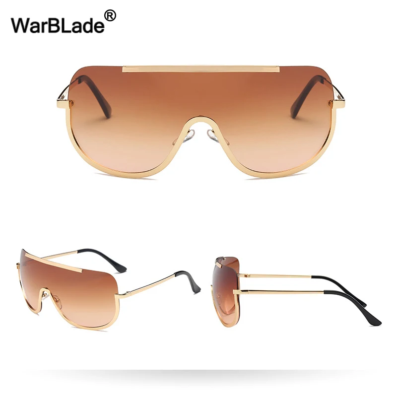 Женские солнцезащитные очки без оправы WarBLade дизайнерские в стиле ретро большие