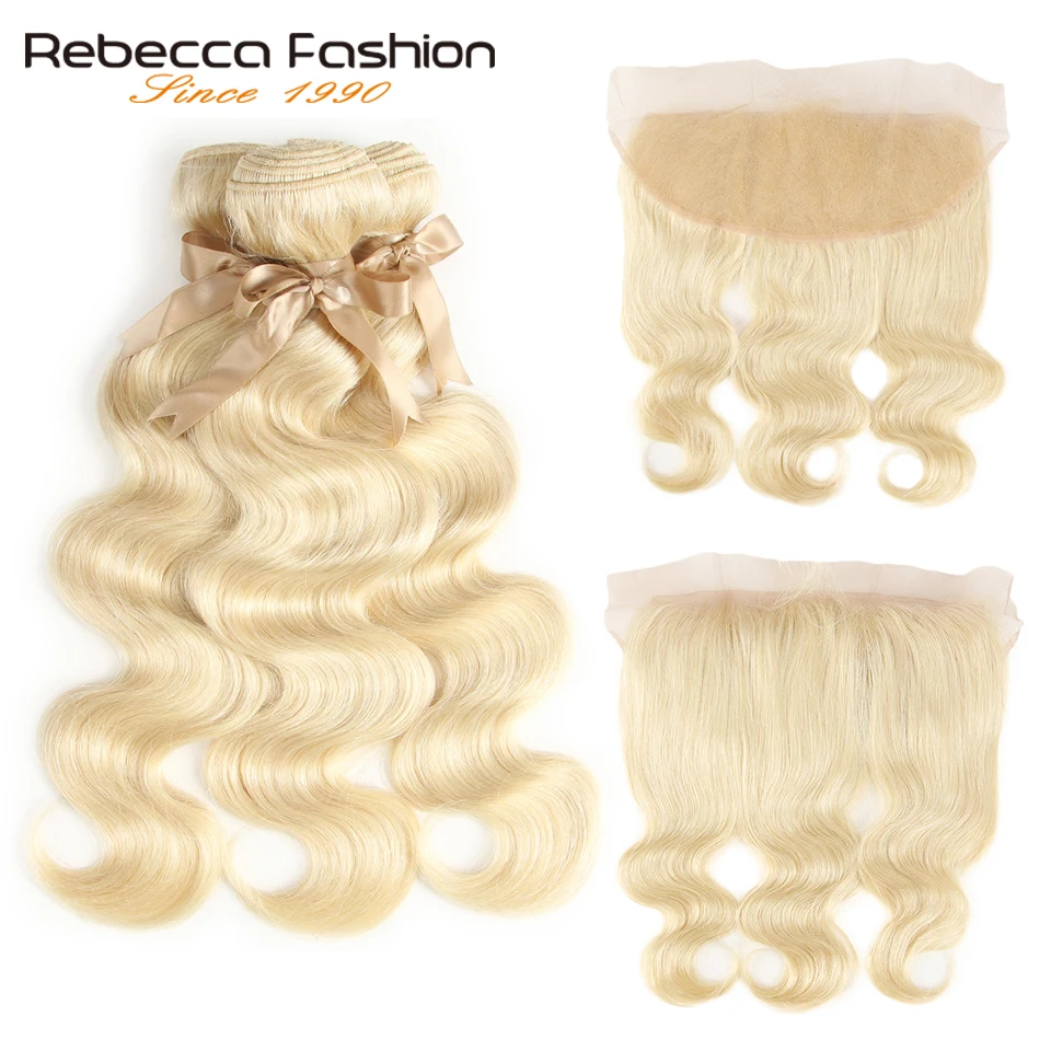 Rebecca-613-Blonde-Bundles-With-Frontal-Peruvian-Body-Wave-Remy-Blonde-Human-Hair-2-3-Bundles