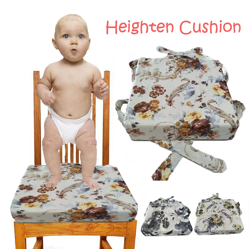 Baby Safe Dining Chair Cushion Baby Seat Portable Detachable Adjustable Cute Animal Print Linen Childrens Dining Chair Heightening Cushion Piano Mat Baby Mat A