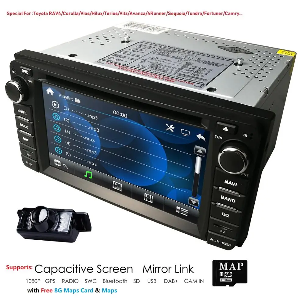 2 din Автомобильный Радио gps навигация автомобильный Dvd монитор плеер для Toyota Hilux Vios