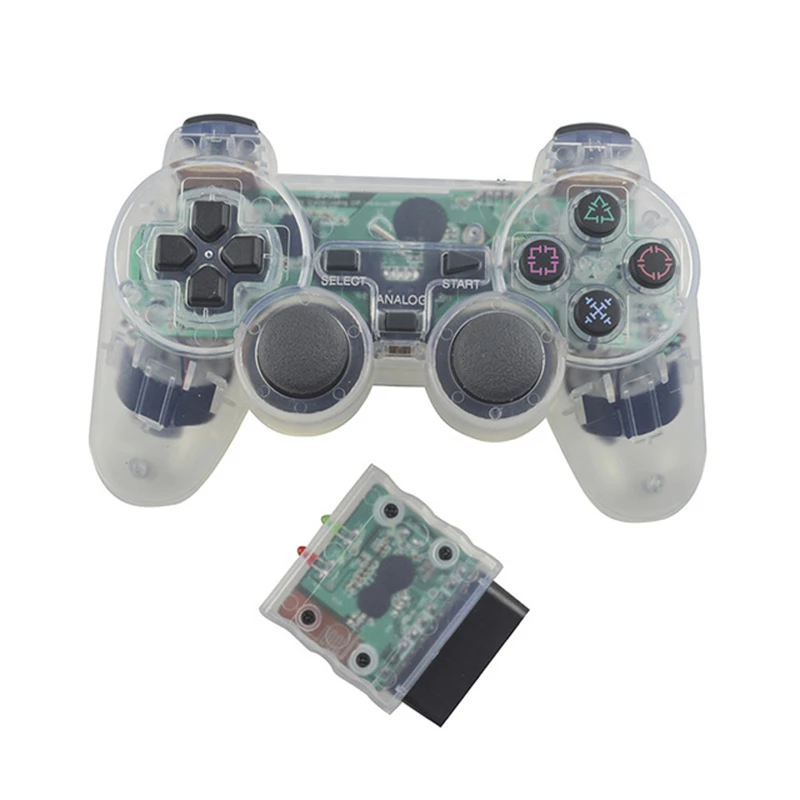 Хоббилан прозрачный цветной беспроводной контроллер 2,4G аналоговый контроллер вибрации геймпад для Playstation 2 PS2 джойстик d20