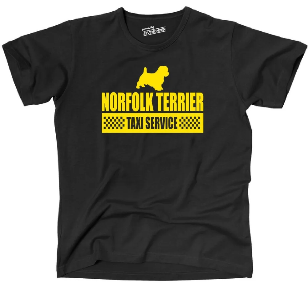 Хлопковая футболка Модная TYC Футболка NORFOLK TERRIER Taxi Service Hunde Hund fun Siviwonder |