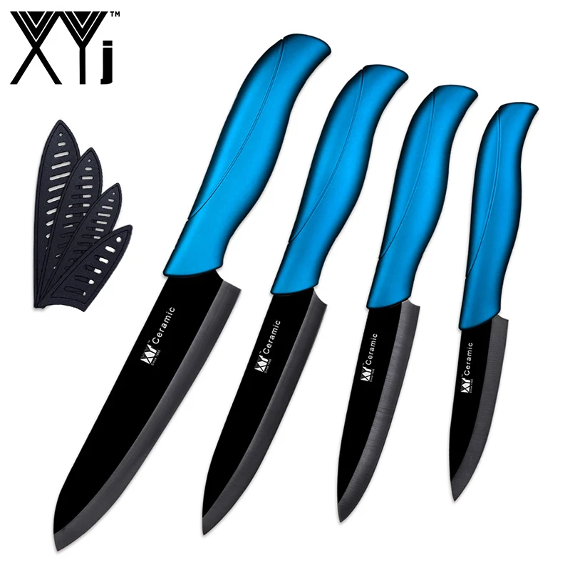 

XYj Chef Ceramic Kitchen Knife Zirconium Blade Knives Set Fruit Vegatable Anti-Bacteria Kitchen Tools 4 PCS Set High Quality