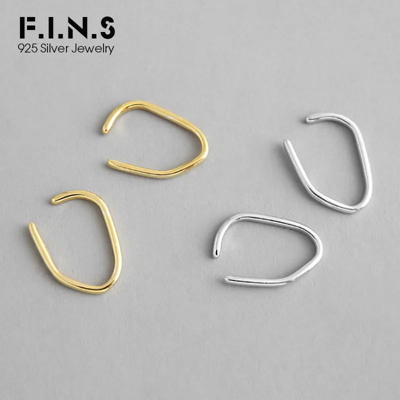 F.I.N.S серьги-Клипсы из стерлингового серебра, стекируемые, модные простые серьги-манжеты, 925 серебряные клипсы, серьги без пирсинга, клипсы для ушей
