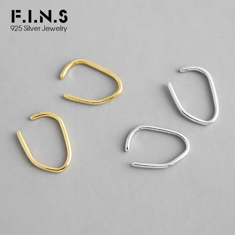 F.I.N.S стерлингового серебра клипсы для ушей штабелируемые модные простые манжеты