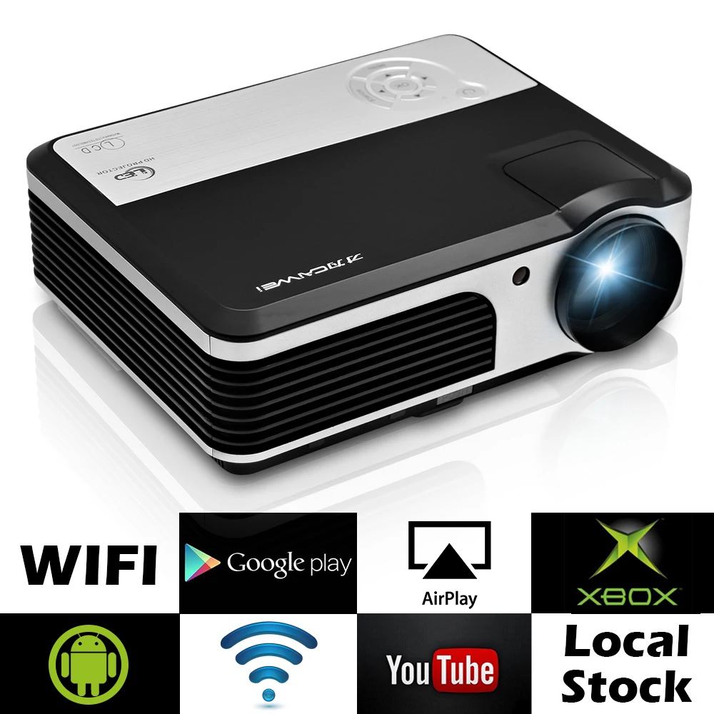

CAIWEI LED Android WIFI Projector HD Home Theater Backyard Movie Game Video Party HDMI USB VGA AV LCD 3800LM Birthday Gift