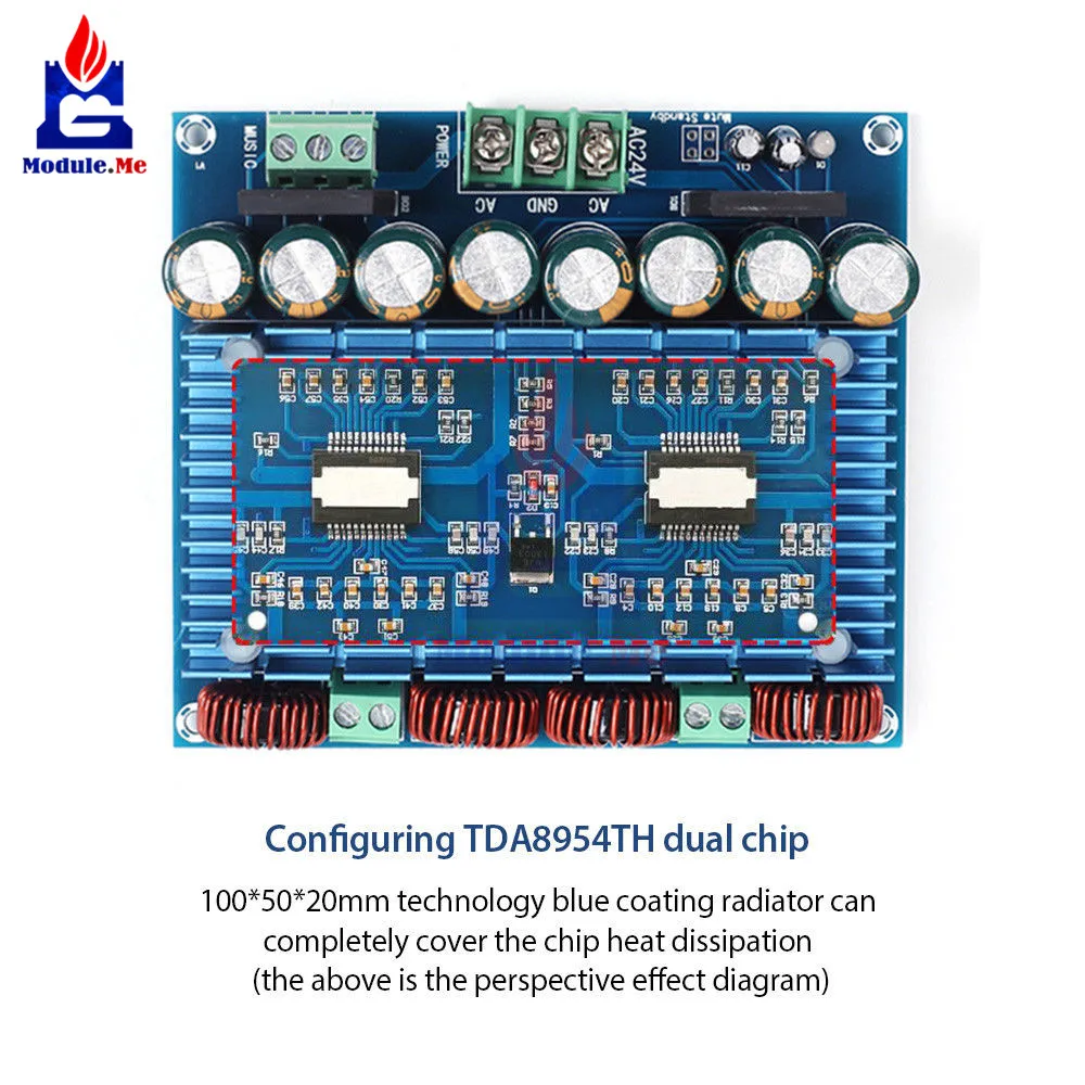 Стерео tda8954 го класса D 2x420 Вт 24 в перем. Тока двойной чип цифровой аудио hi fi