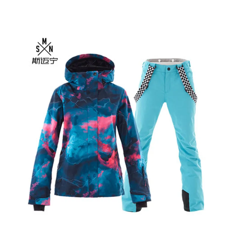 SIMAINING-30 лыжный костюм для женщин, куртка для сноуборда и брюки для горного катания на лыжах, Водонепроницаемая дышащая уличная зимняя теплая куртка, зимний комплект - Цвет: q11