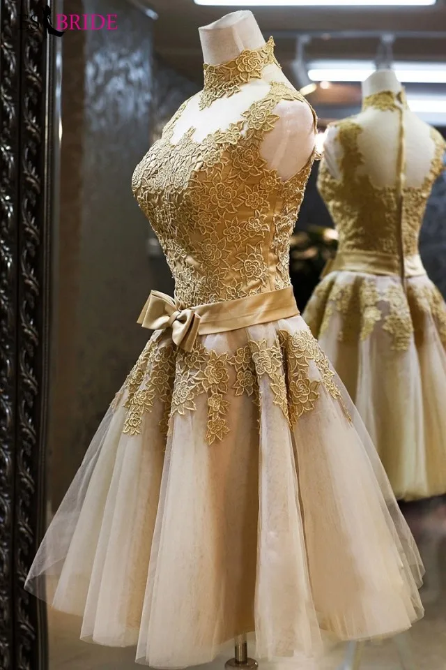 Luxury Gold Gorgeous Evening Dresses Long Formal Party Princess Evening Dress Arabic A-line Special Occasion Dresses ES2191