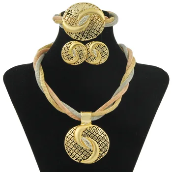 

Free by Coupon New Year Gifts Italy African Brides Wedding Engagement Jewelry Sets Necklace Earrings Bracelet Dubai Gold Jewelry