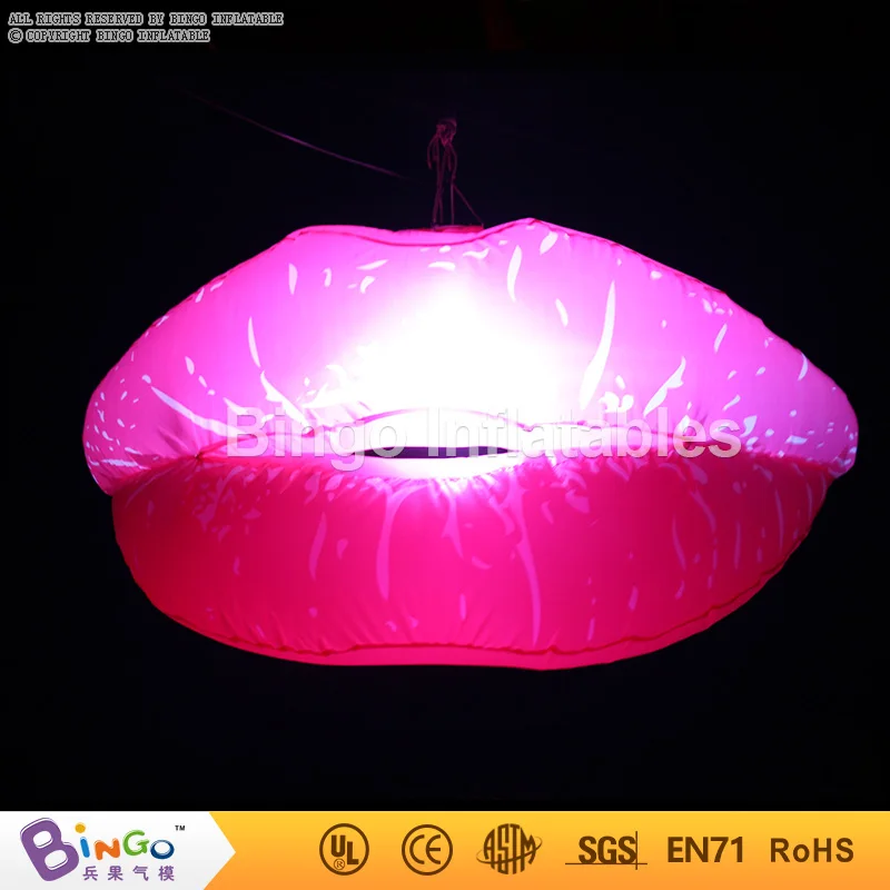 Free shipping LED light hanging inflatable lip inflatable red lip model for event party Valentine's Day decoration light up toy