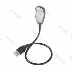 3 светодио дный LED USB супер яркий гибкий свет лампы для ноутбука PC ноутбук + переключатель