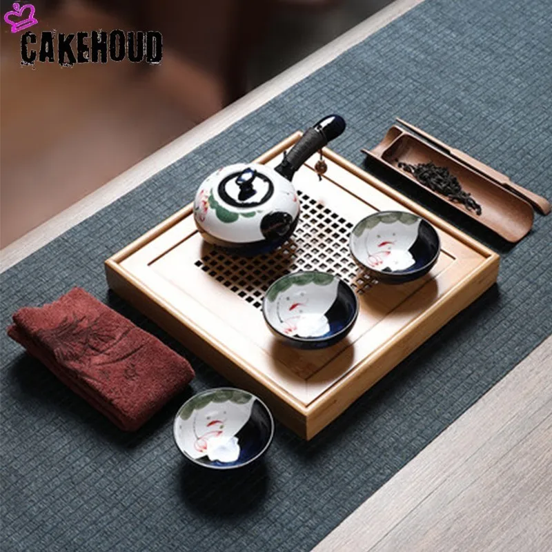 CAKEHOUD бытовой бамбуковый чайный поднос китайский кунг фу столик твердый