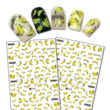 1 лист банан дизайн Вода Лето ногтей слайдер Искусство Наклейки 3D наклейка для ногтей DIY украшения Советы Маникюр Наклейка BEF005