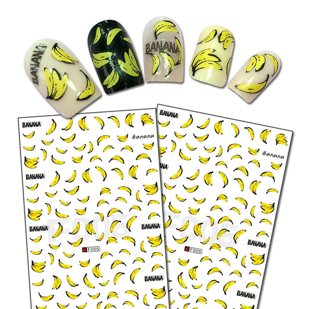 

1 Sheet Banana Design Nail Art Stickers 3D Decal For Nail Art DIY Decoration Tips Manicure Decal BEF005